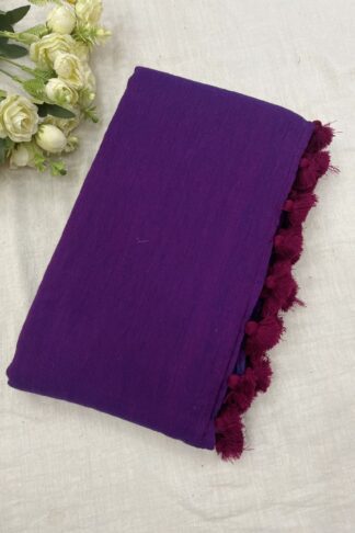 Purple Mulmul Saree